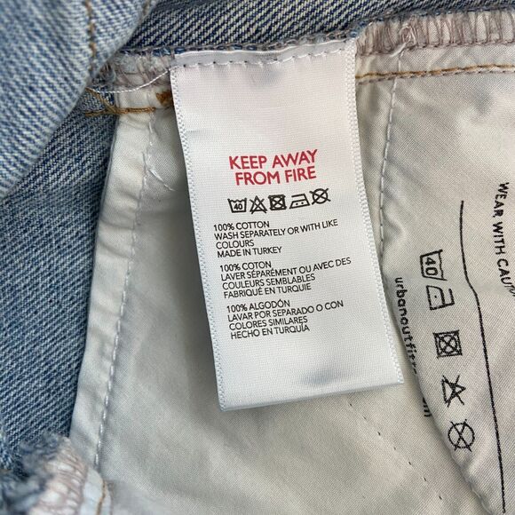 BDG Pax Womens High Rise Distressed Raw Hem Blue Denim Jeans Size 27 - Picture 9 of 10